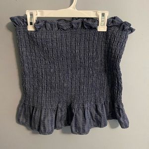 shocked tube top short ruffle at bottom